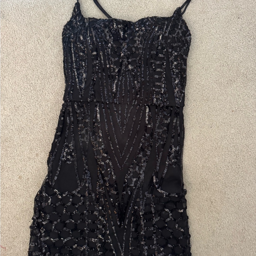 Elegant Black Sequin Dress